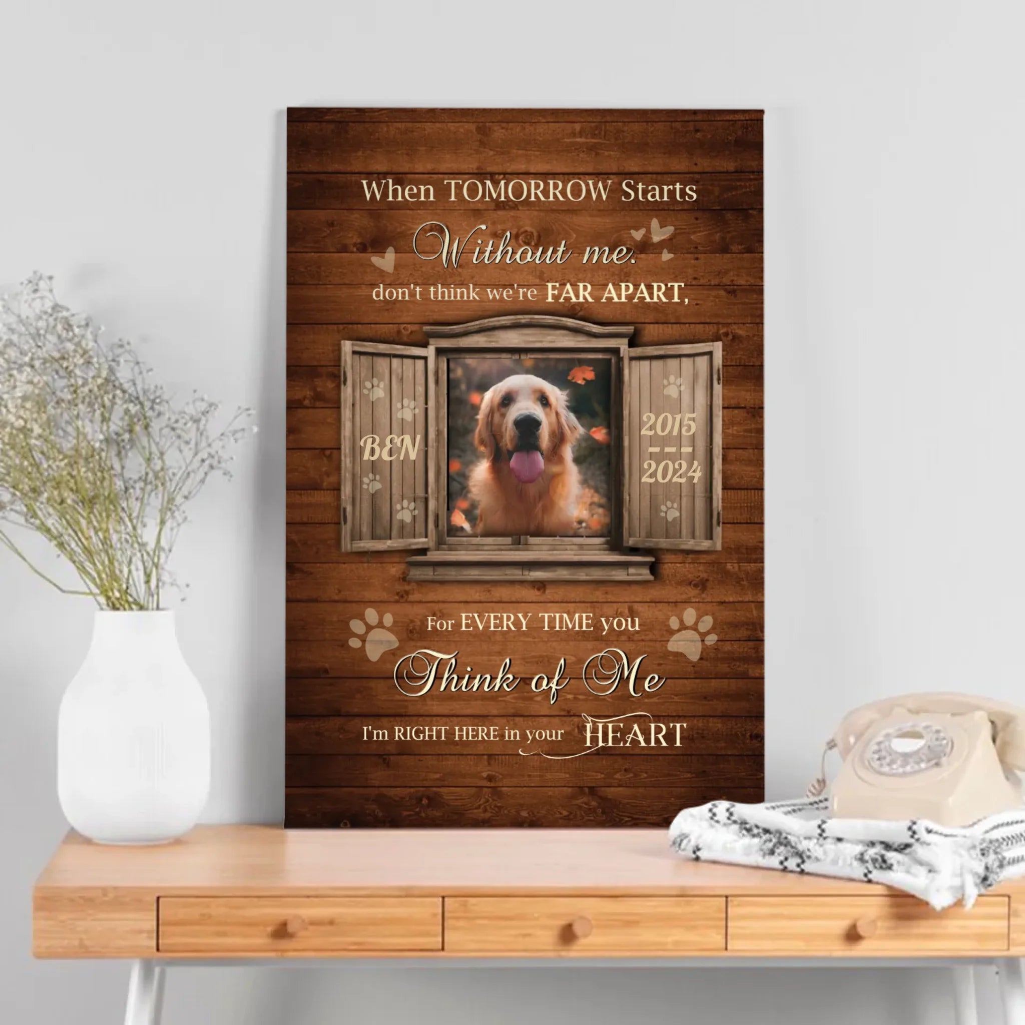 Personalized Pet Loss Canvas - Moments Forever In The Heart