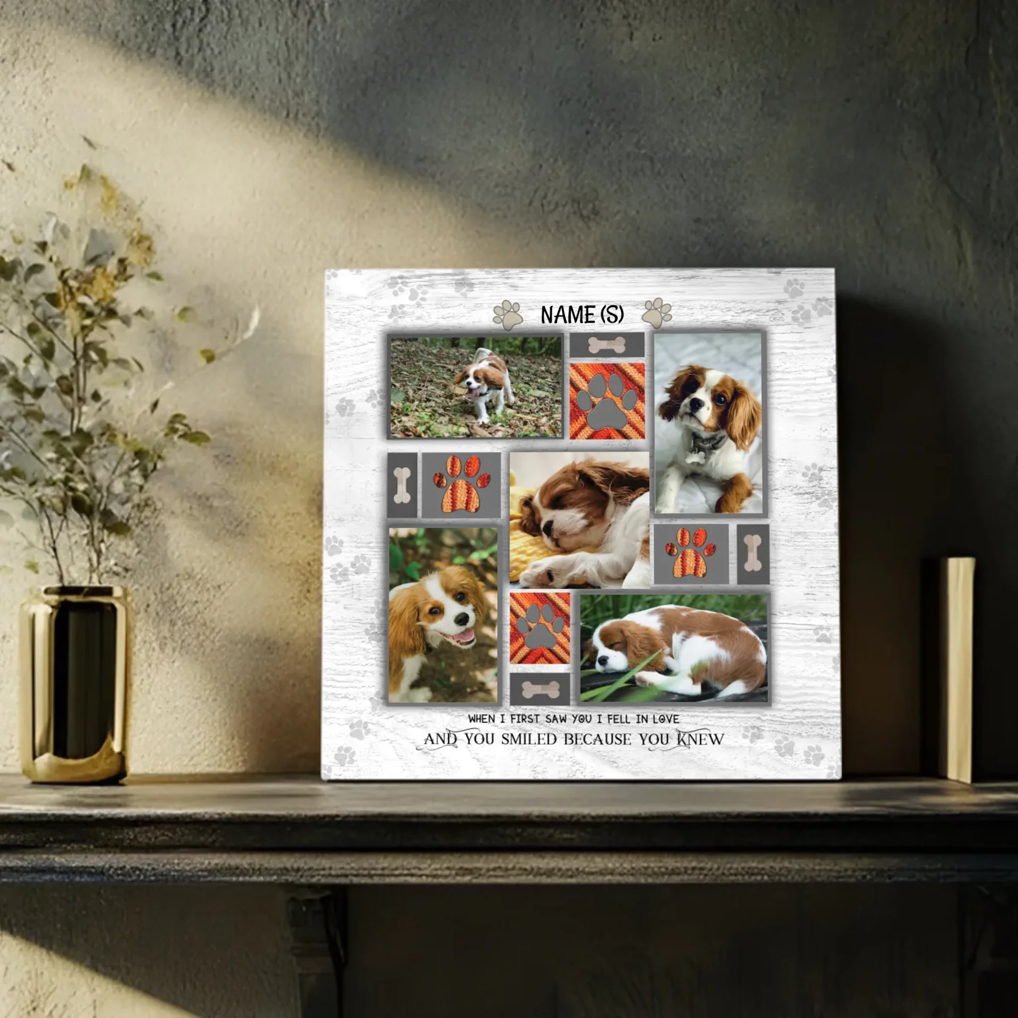 Personalized Pet Collage Canvas - 5 Photos Collage, Custom Pet Gift - 89Prints