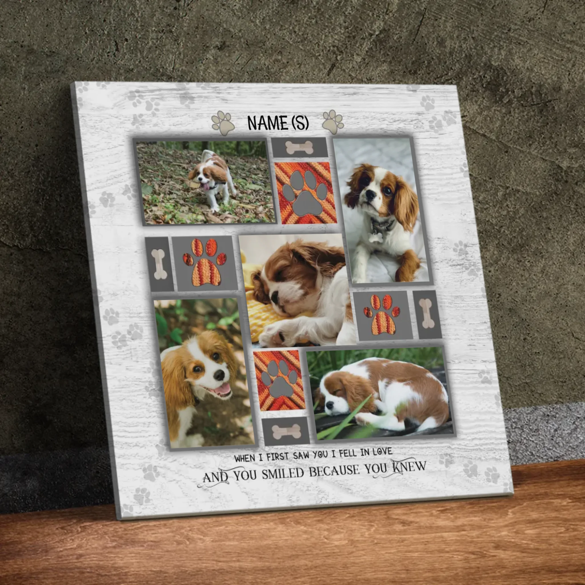 Personalized Pet Collage Canvas - 5 Photos Collage, Custom Pet Gift - 89Prints