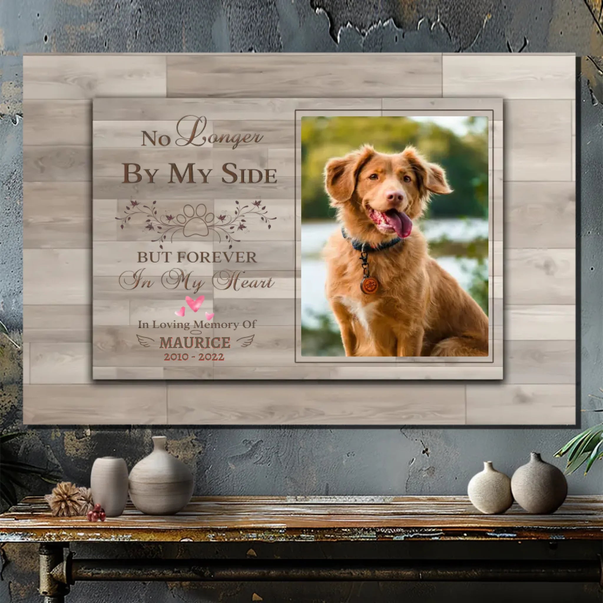 Custom Canvas with Photo & Dog's Name - Forever in My Heart