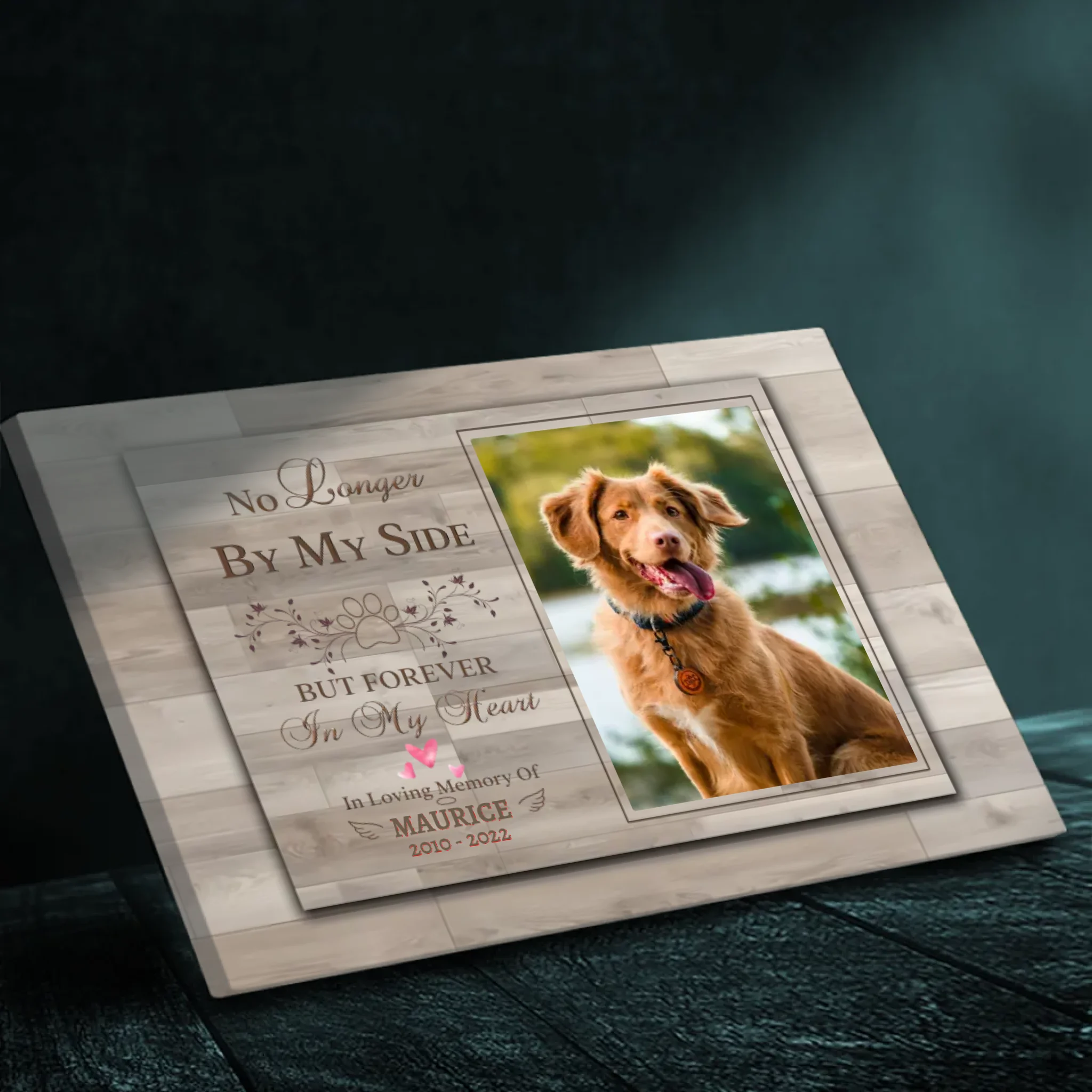 Custom Canvas with Photo & Dog's Name - Forever in My Heart