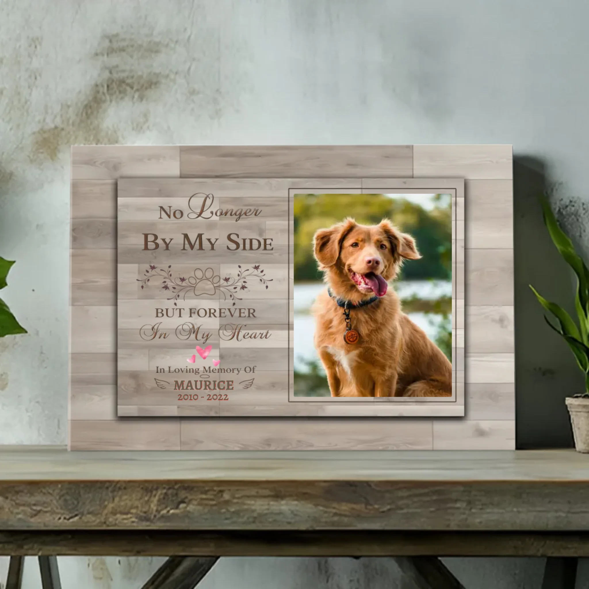Custom Canvas with Photo & Dog's Name - Forever in My Heart