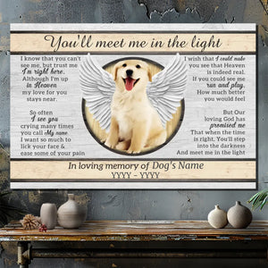 Meet Me in the Light- Personalized Pet Memorial Canvas Painting at 89Prints