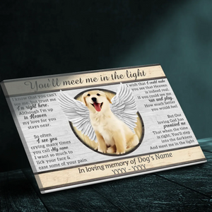 Meet Me in the Light- Personalized Pet Memorial Canvas Painting at 89Prints