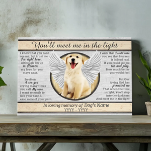 Meet Me in the Light- Personalized Pet Memorial Canvas Painting at 89Prints