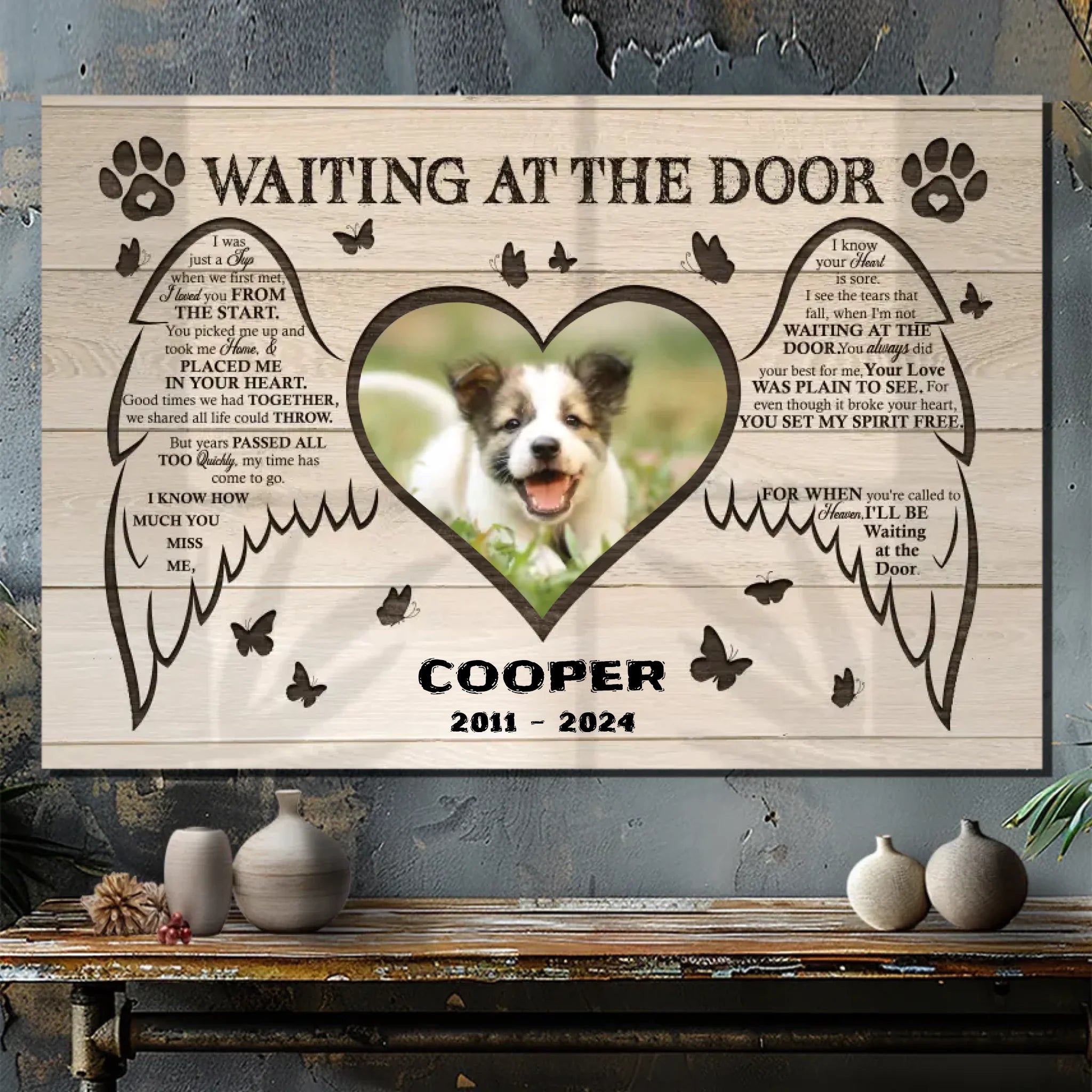 Personalized Pet Memorial Canvas - Custom Name and Dates | 89Prints