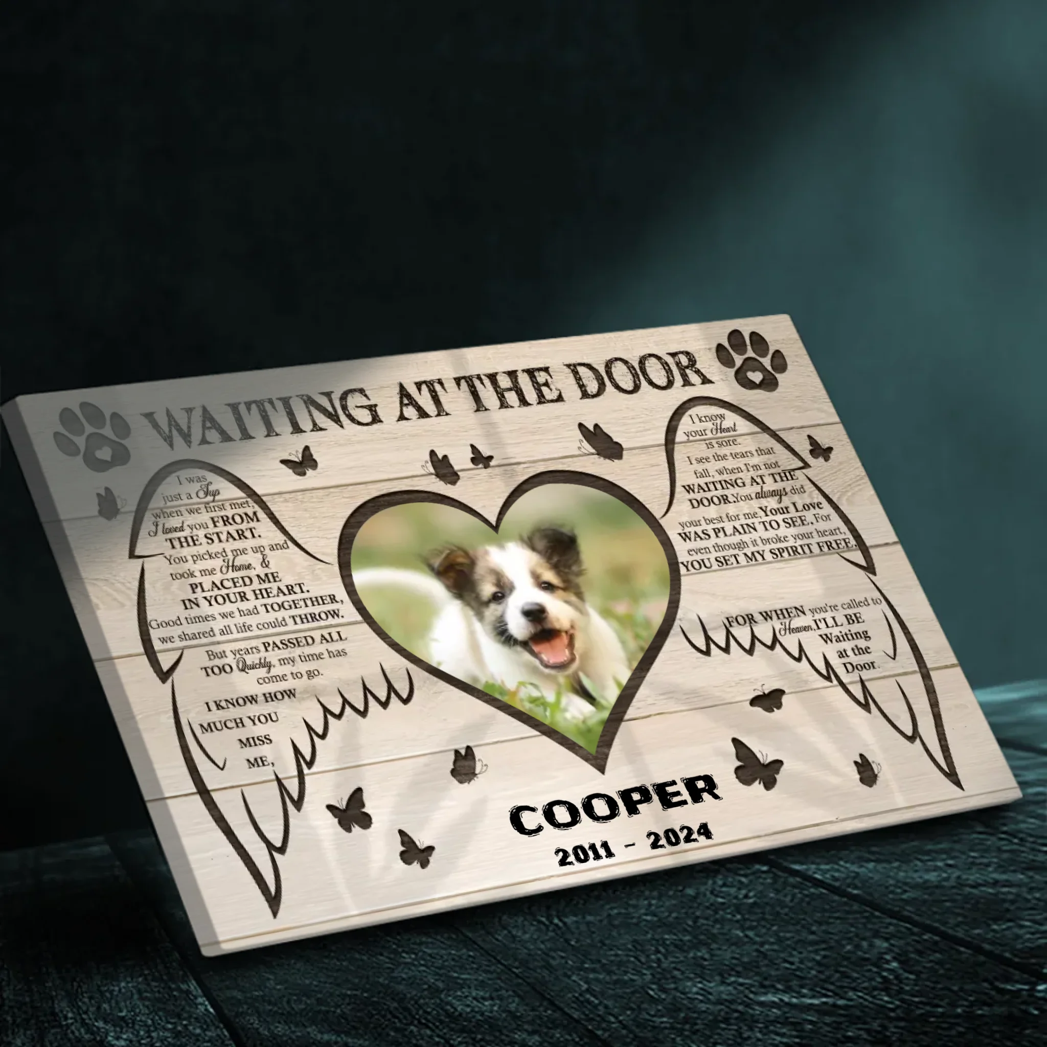 Personalized Pet Memorial Canvas - Custom Name and Dates | 89Prints