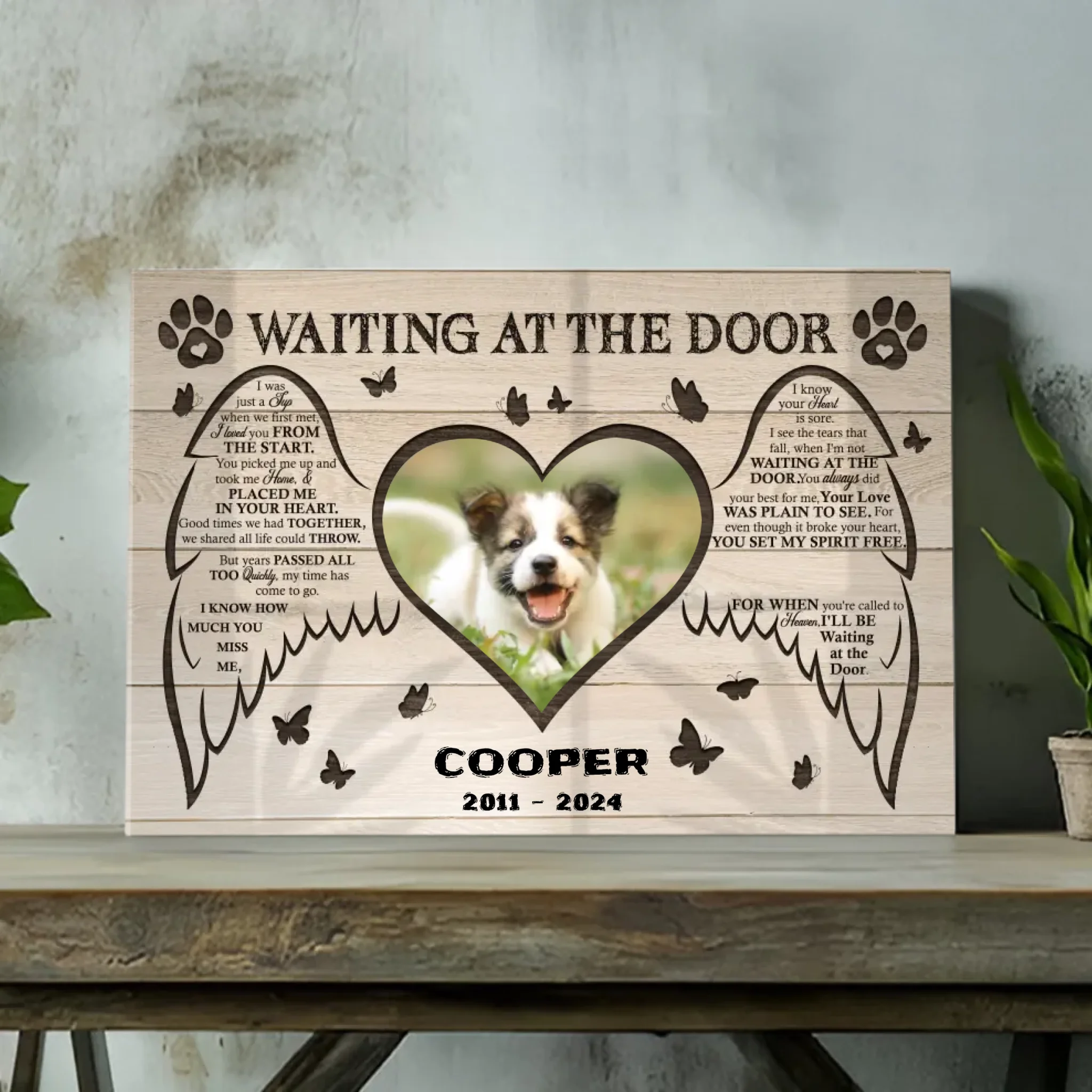 Personalized Pet Memorial Canvas - Custom Name and Dates | 89Prints