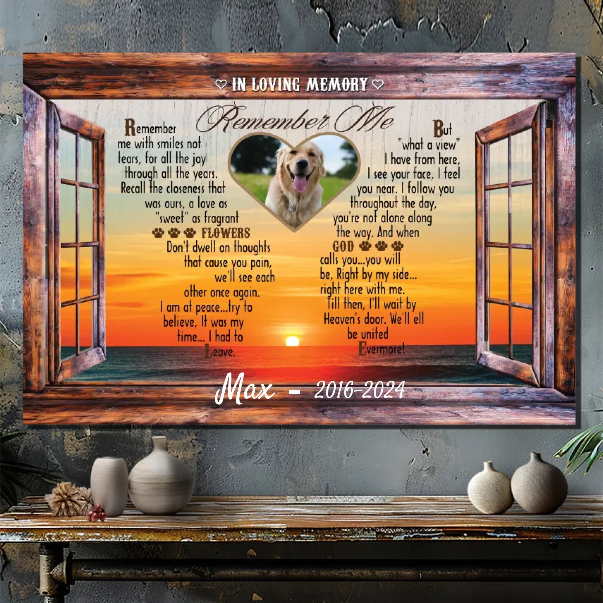 Custom Pet Memorial Canvas - 'In Loving Memory' with Personalized Name - 89Prints