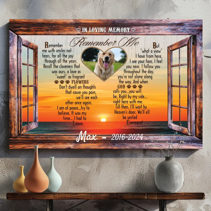 Custom Pet Memorial Canvas - 'In Loving Memory' with Personalized Name - 89Prints