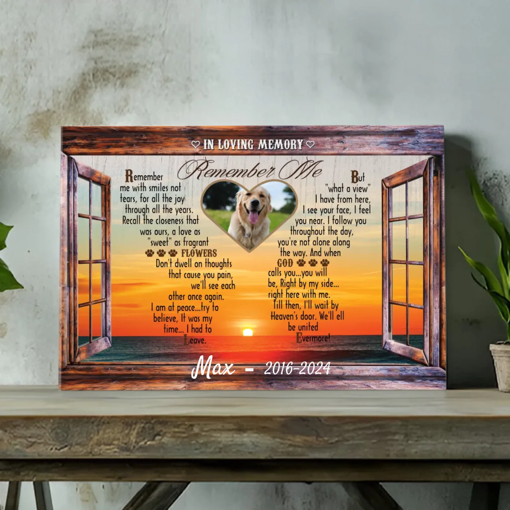 Custom Pet Memorial Canvas - 'In Loving Memory' with Personalized Name - 89Prints
