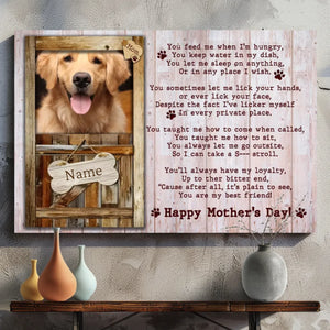 Custom Pet Mother's Day Canvas - Personalized Poem with Pet's Name and Photo