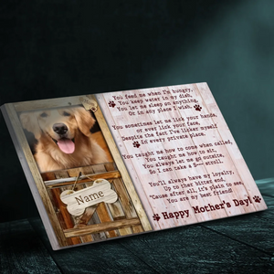 Custom Pet Mother's Day Canvas - Personalized Poem with Pet's Name and Photo