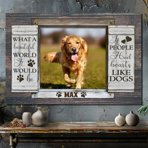 Custom Dog Canvas - 'What a Beautiful World' with Personalized Pet's Name