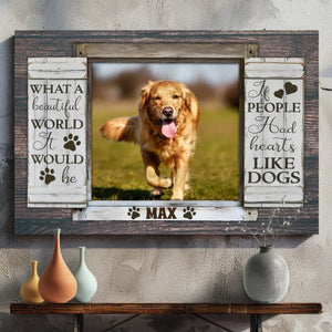 Custom Dog Canvas - 'What a Beautiful World' with Personalized Pet's Name