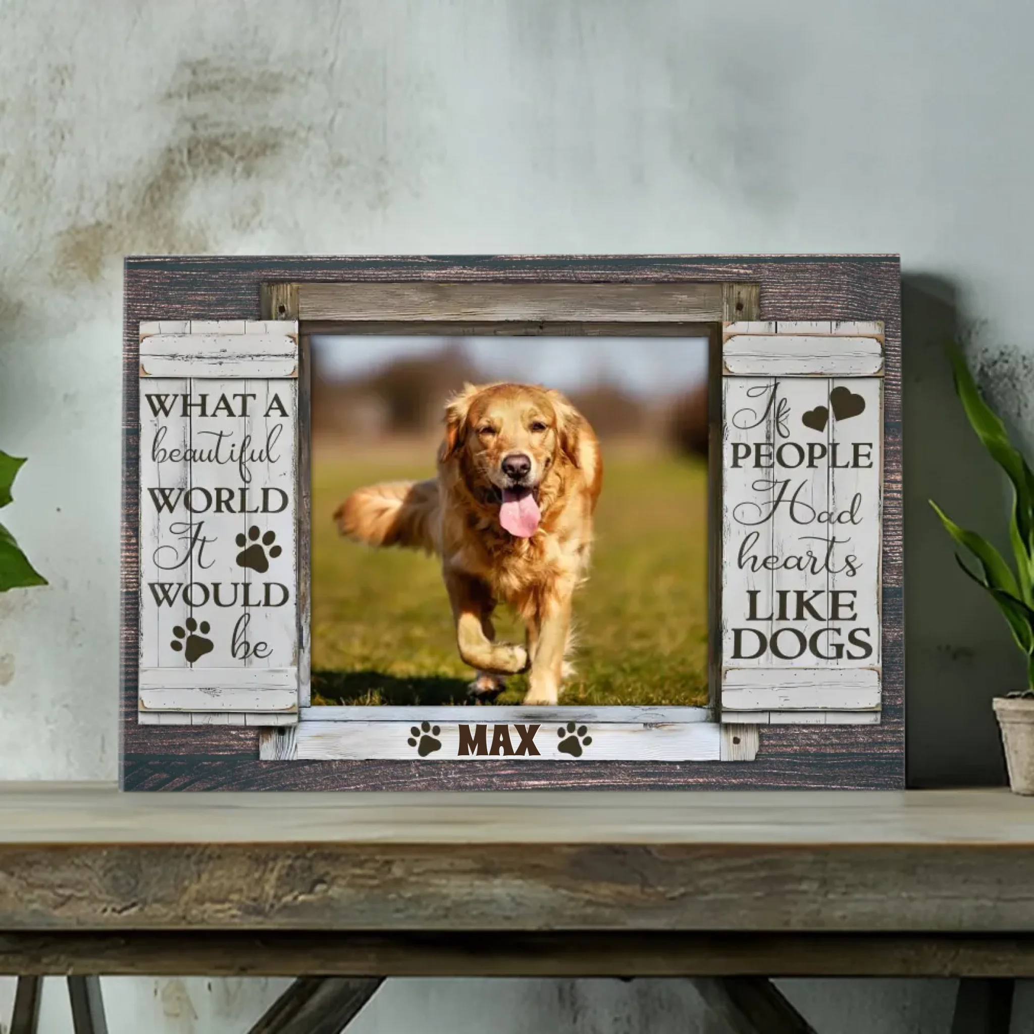 Custom Dog Canvas - 'What a Beautiful World' with Personalized Pet's Name