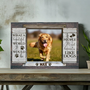 Custom Dog Canvas - 'What a Beautiful World' with Personalized Pet's Name