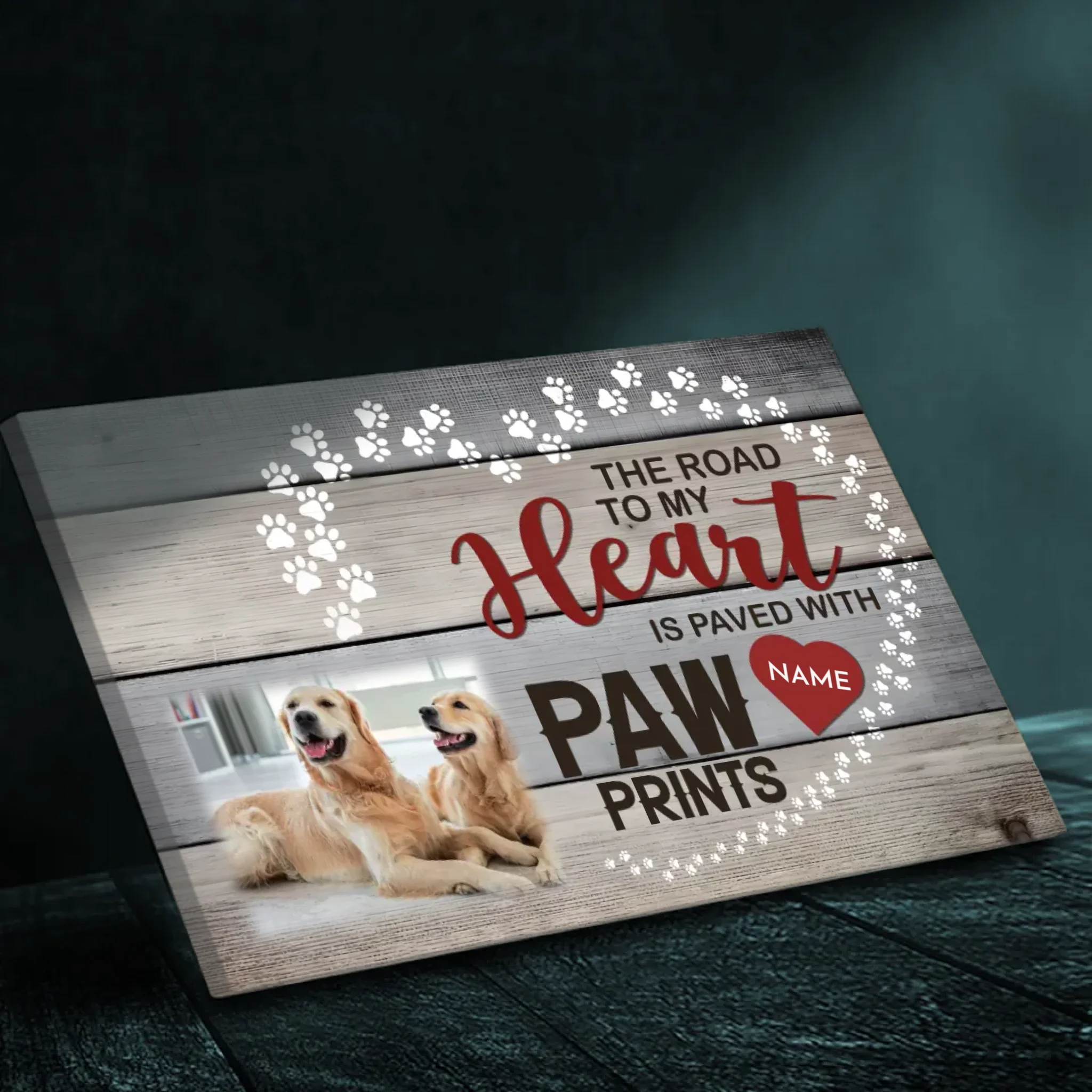 Personalized Dog Canvas - The Path of the Heart is Paved with Dog Paws