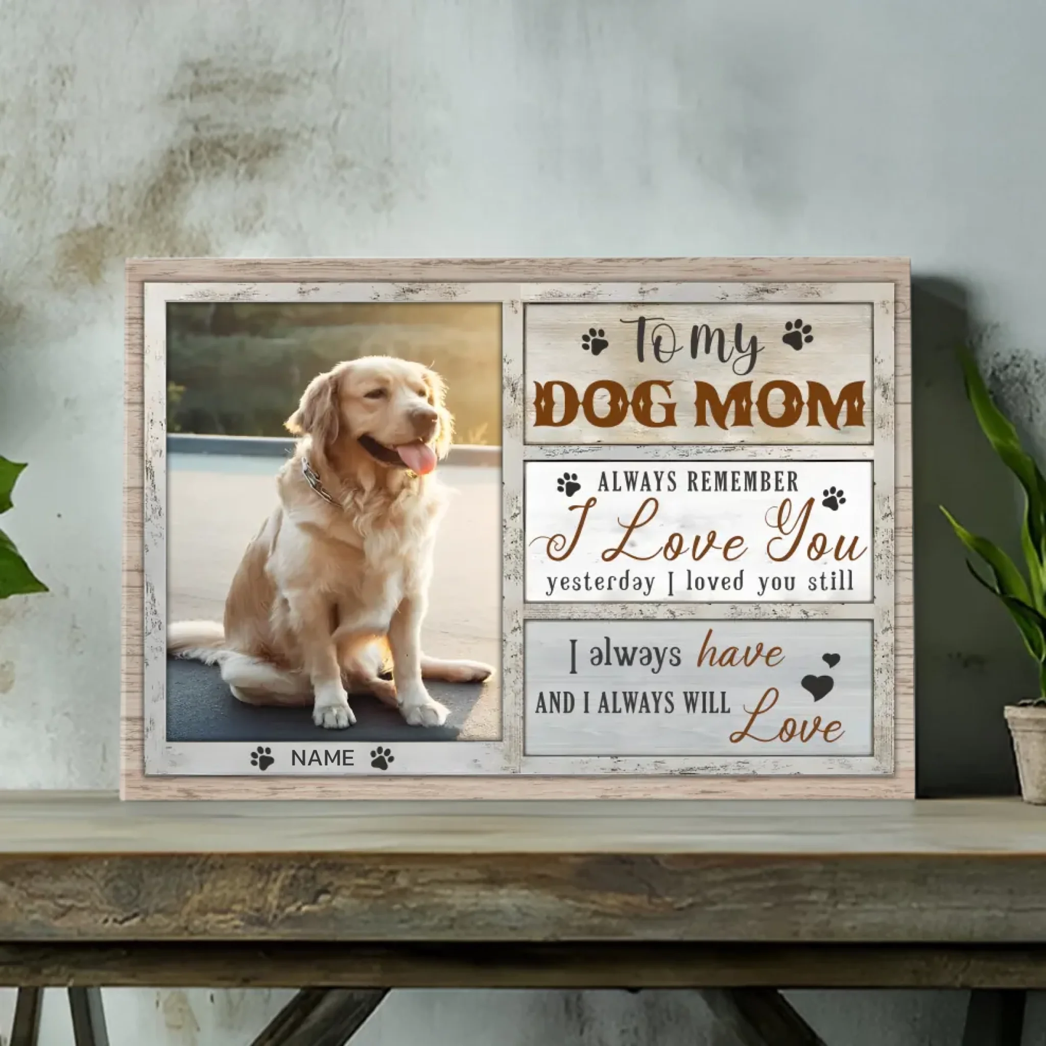 Personalized Dog Mom Canvas - A Loving Tribute to Your Furry Companion