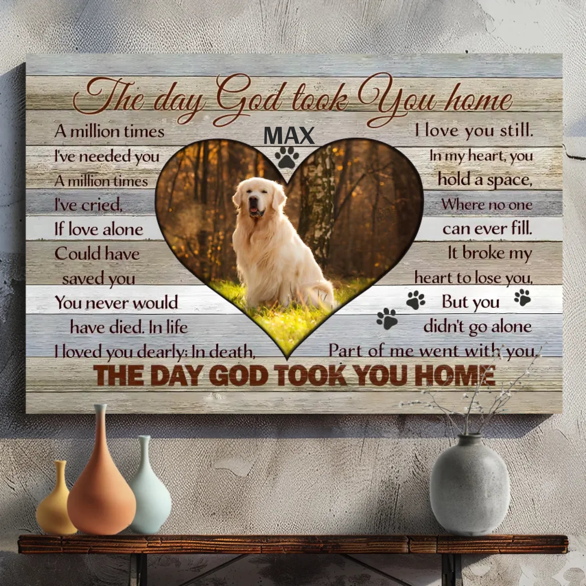 Forever in Our Hearts - Customizable Memorial Canvas for Your Beloved Dog - 89Prints