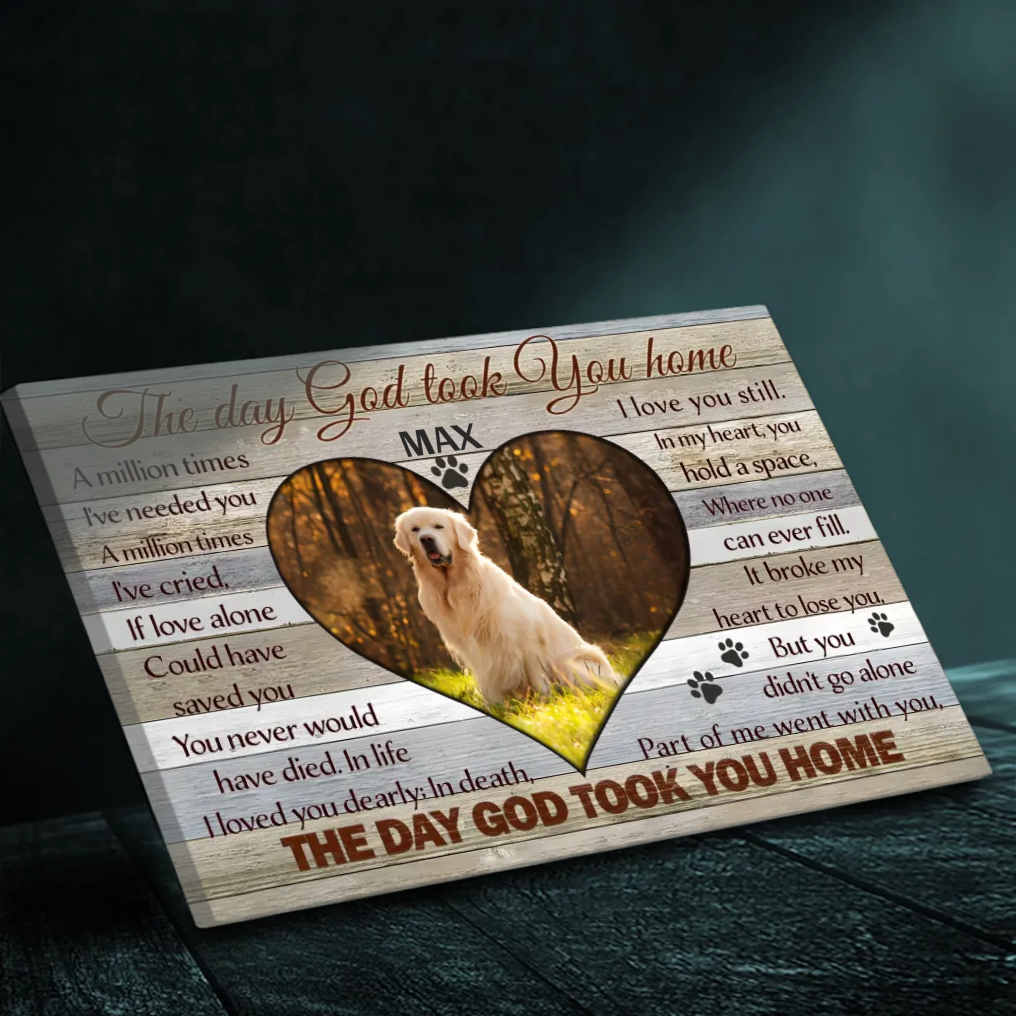 Forever in Our Hearts - Customizable Memorial Canvas for Your Beloved Dog - 89Prints