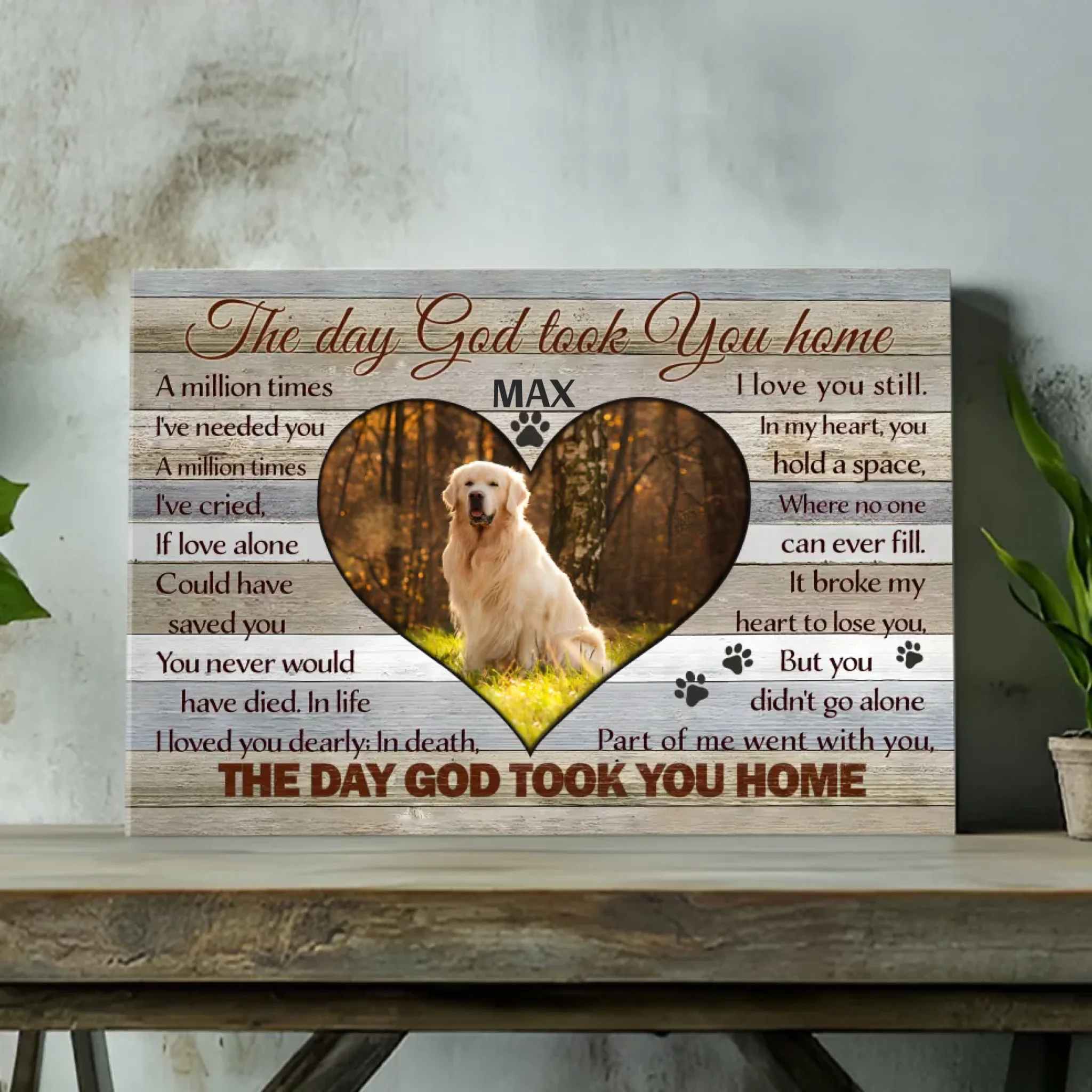 Forever in Our Hearts - Customizable Memorial Canvas for Your Beloved Dog - 89Prints