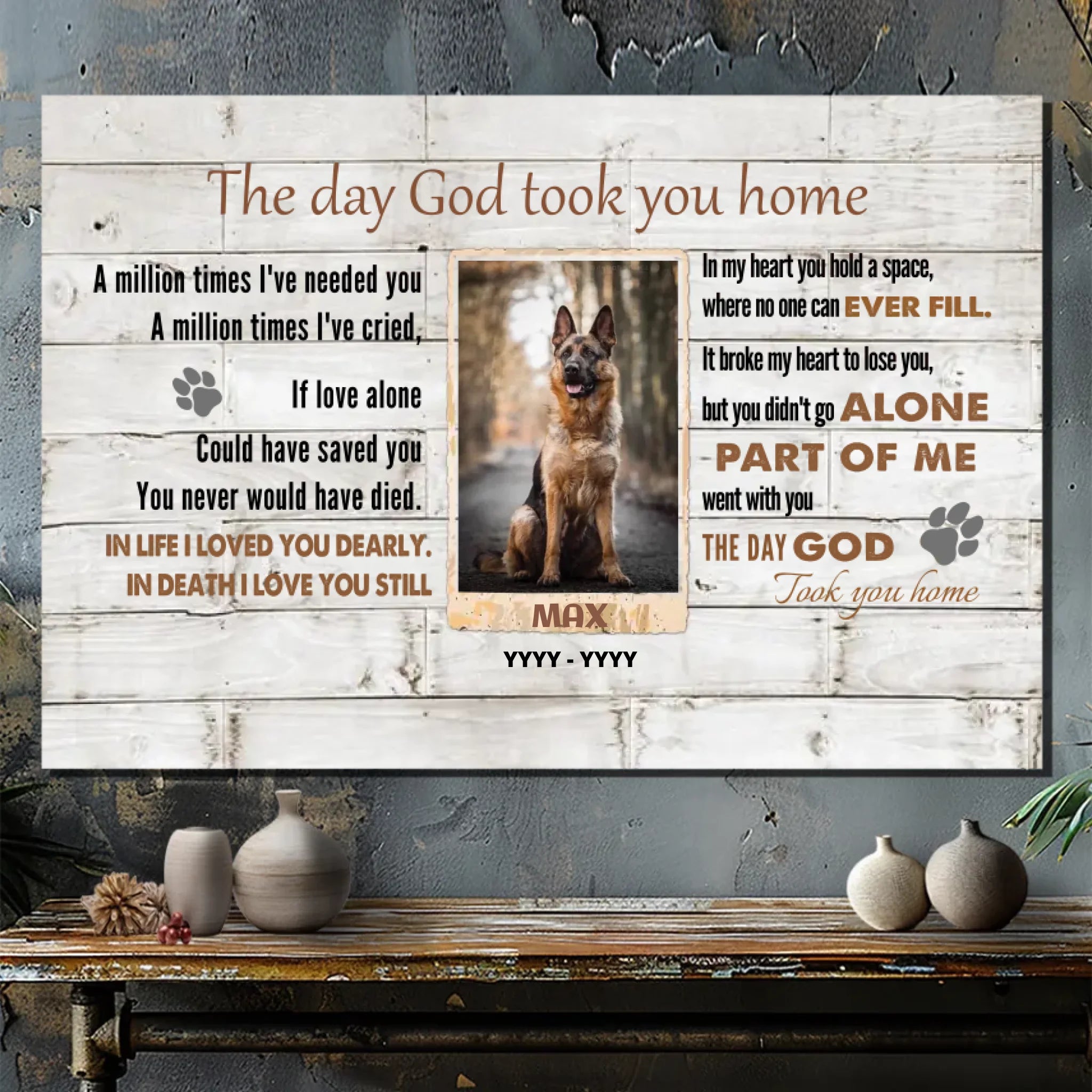 Lost Dog Canvas Painting - The Day God Took You Home - 89Prints