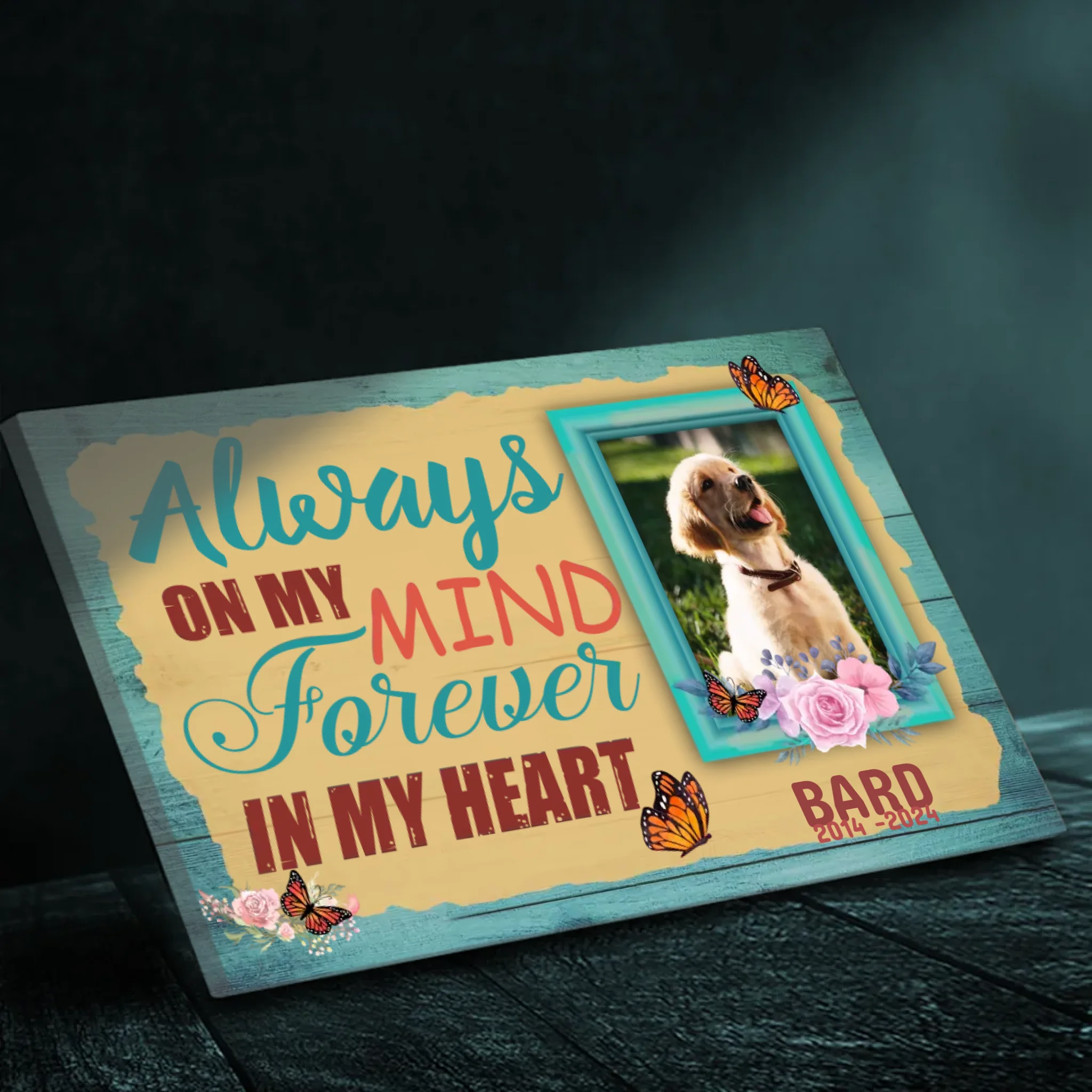 Always On My Mind, Forever In My Heart - Personalized Dog Canvas - 89Prints