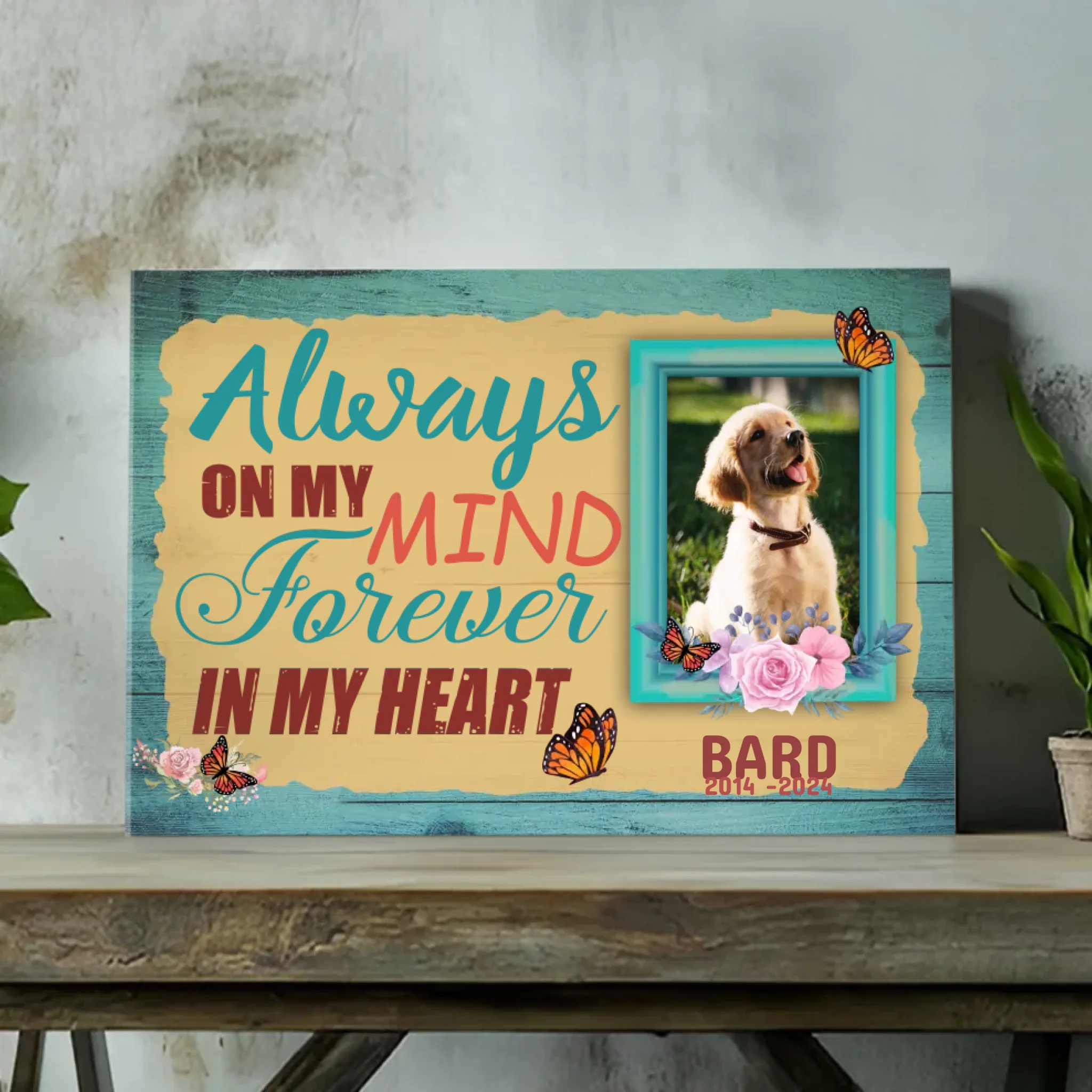 Always On My Mind, Forever In My Heart - Personalized Dog Canvas - 89Prints