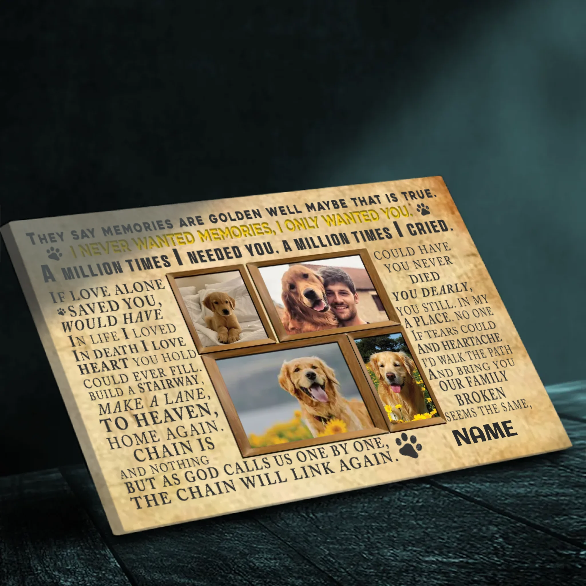 Personalized Dog Memorial Canvas - Heartfelt Tribute At 89Prints