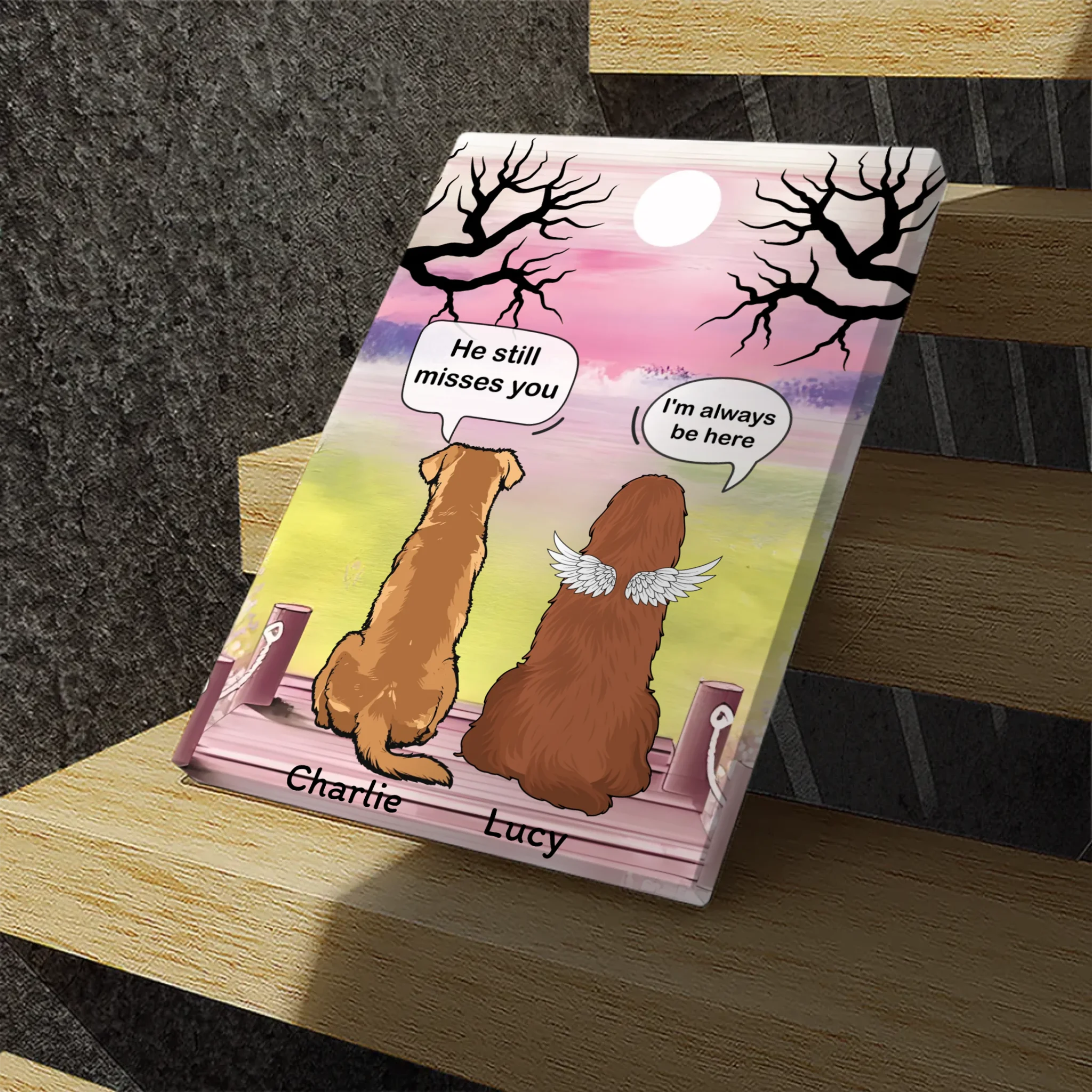 Personalized Dog Memorial Canvas – Always Here - 89Prints