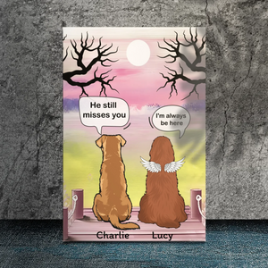 Personalized Dog Memorial Canvas – Always Here - 89Prints