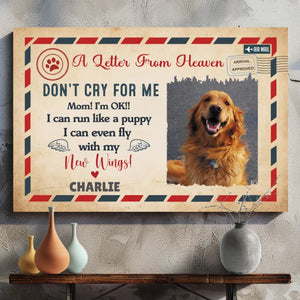 Personalized Pet Memorial Canvas - A Message of Love from Heaven | 89Prints