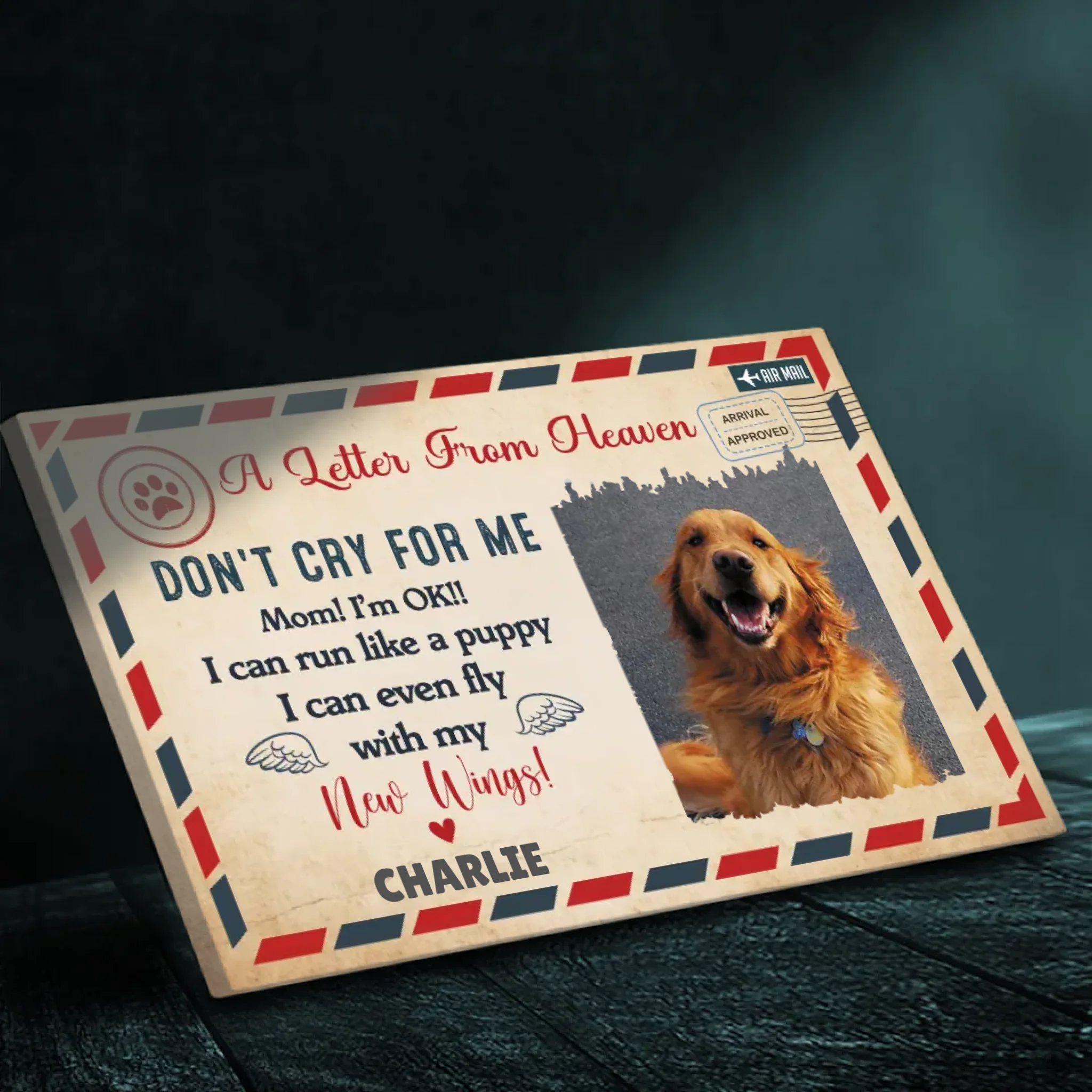 Personalized Pet Memorial Canvas - A Message of Love from Heaven | 89Prints