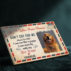 Personalized Pet Memorial Canvas - A Message of Love from Heaven | 89Prints