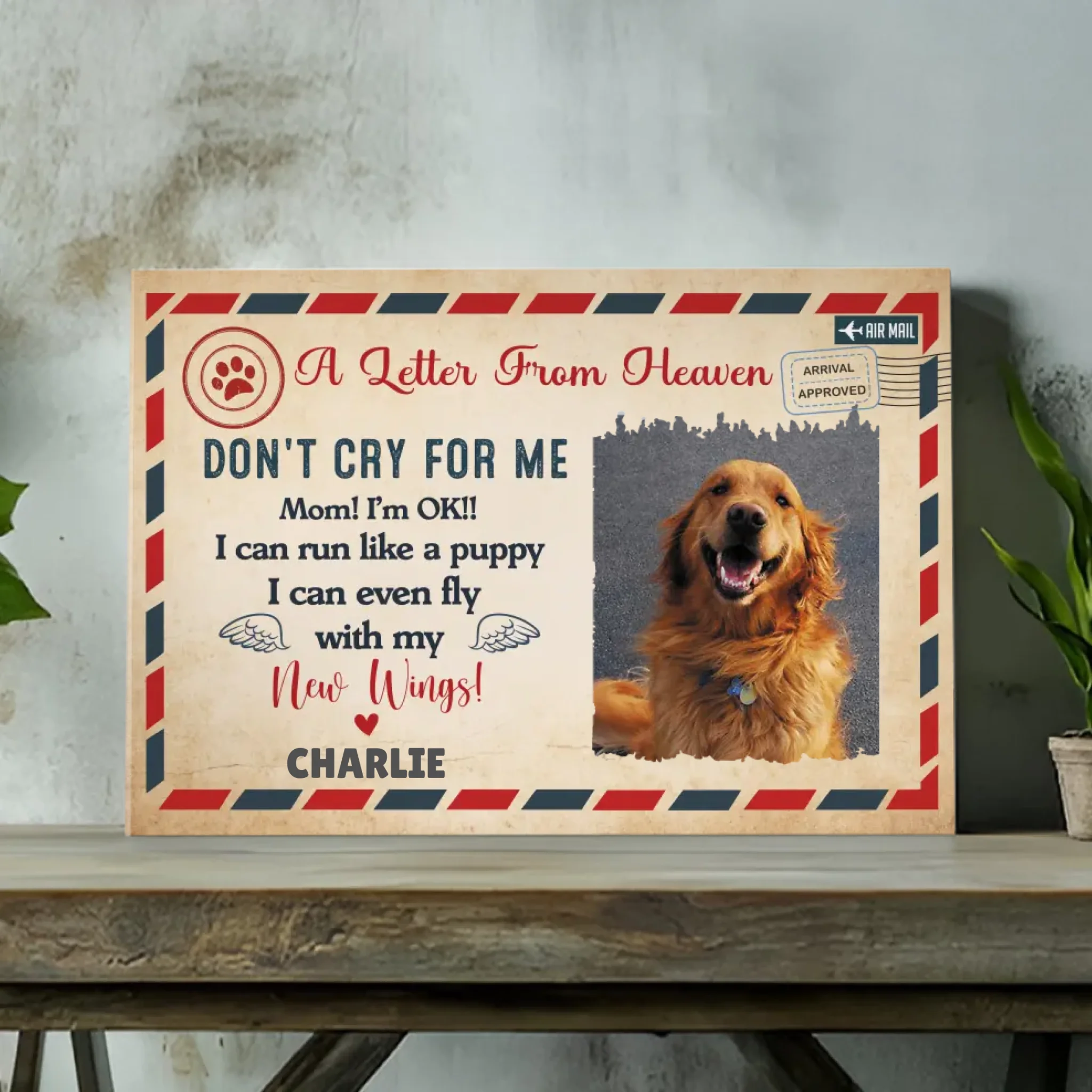 Personalized Pet Memorial Canvas - A Message of Love from Heaven | 89Prints