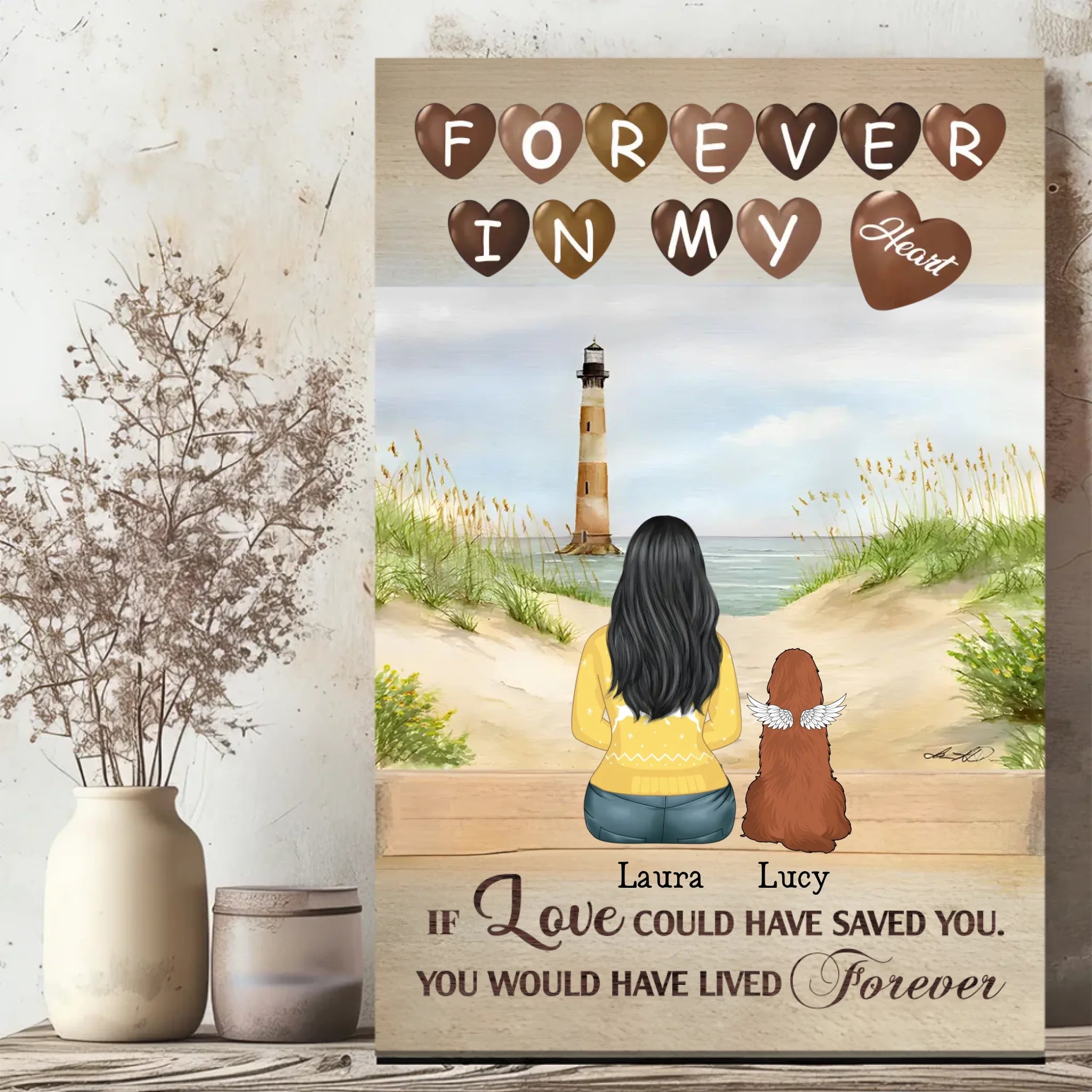 Forever in My Heart – Customizable Dog Memorial Canvas - 89Prints