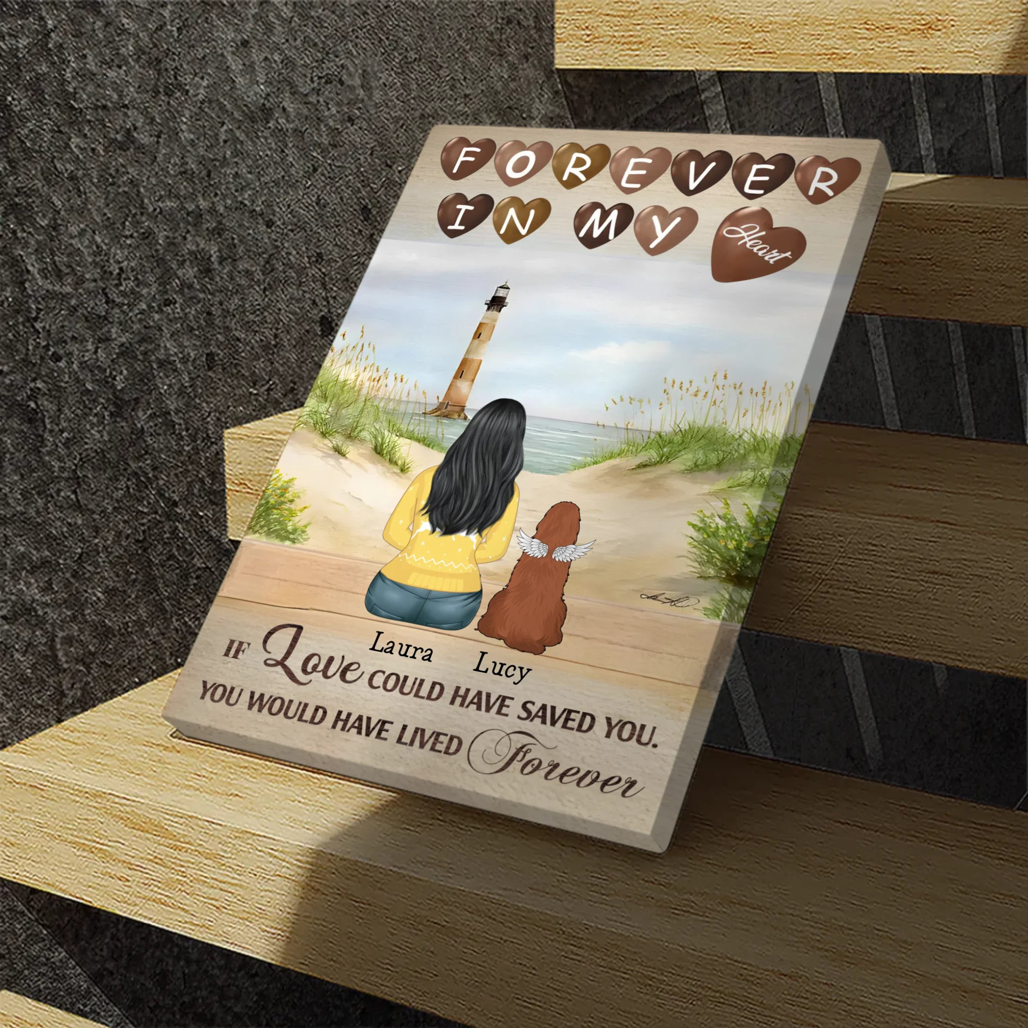 Forever in My Heart – Customizable Dog Memorial Canvas - 89Prints