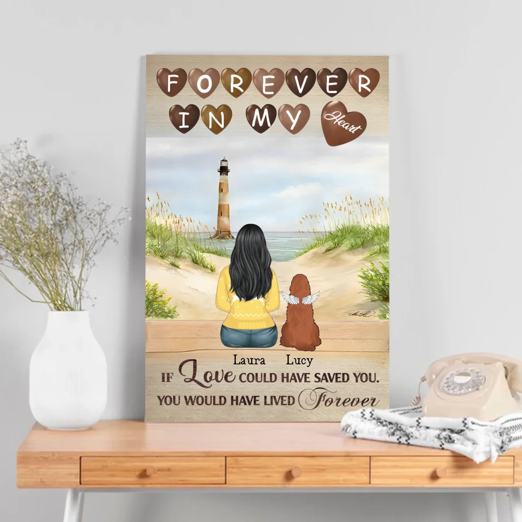 Forever in My Heart – Customizable Dog Memorial Canvas - 89Prints