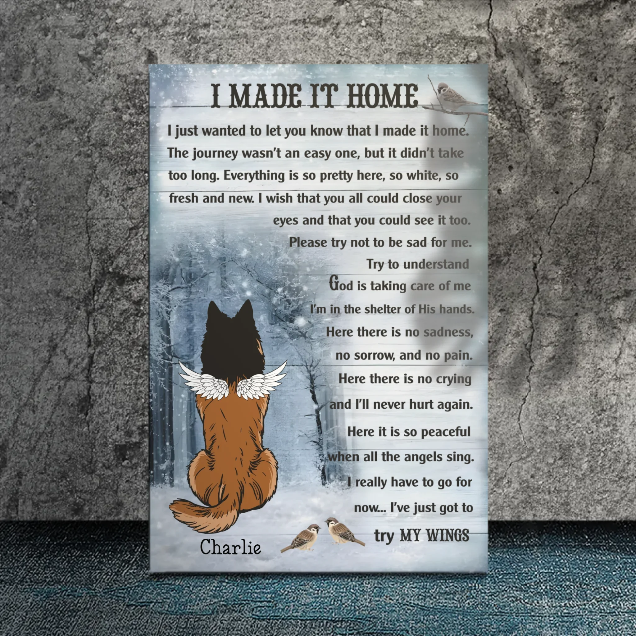 Dog Memorial Canvas – I Made It Home –  89Prints
