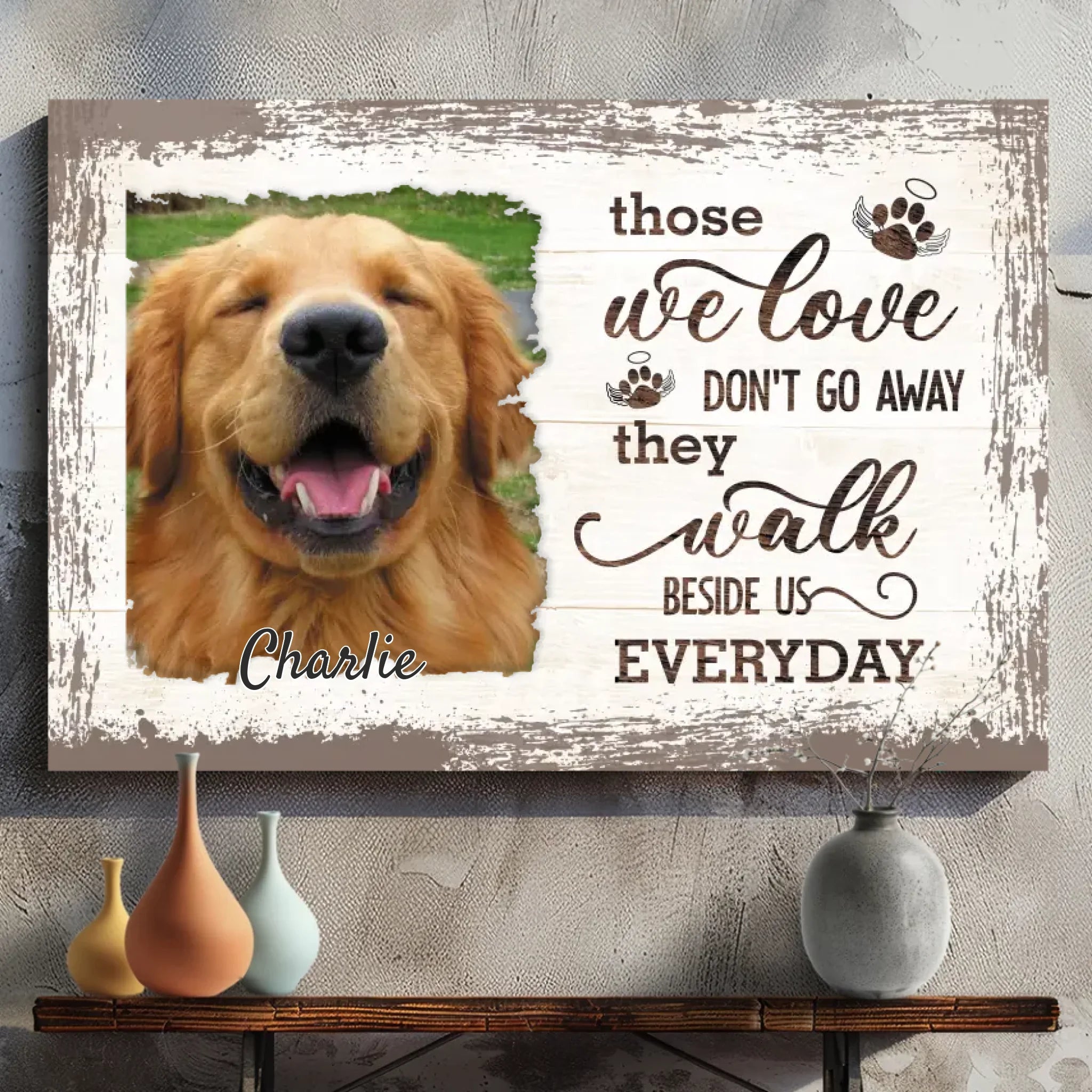 Forever by My Side - Personalized Pet Memorial Canvas At 89Prints