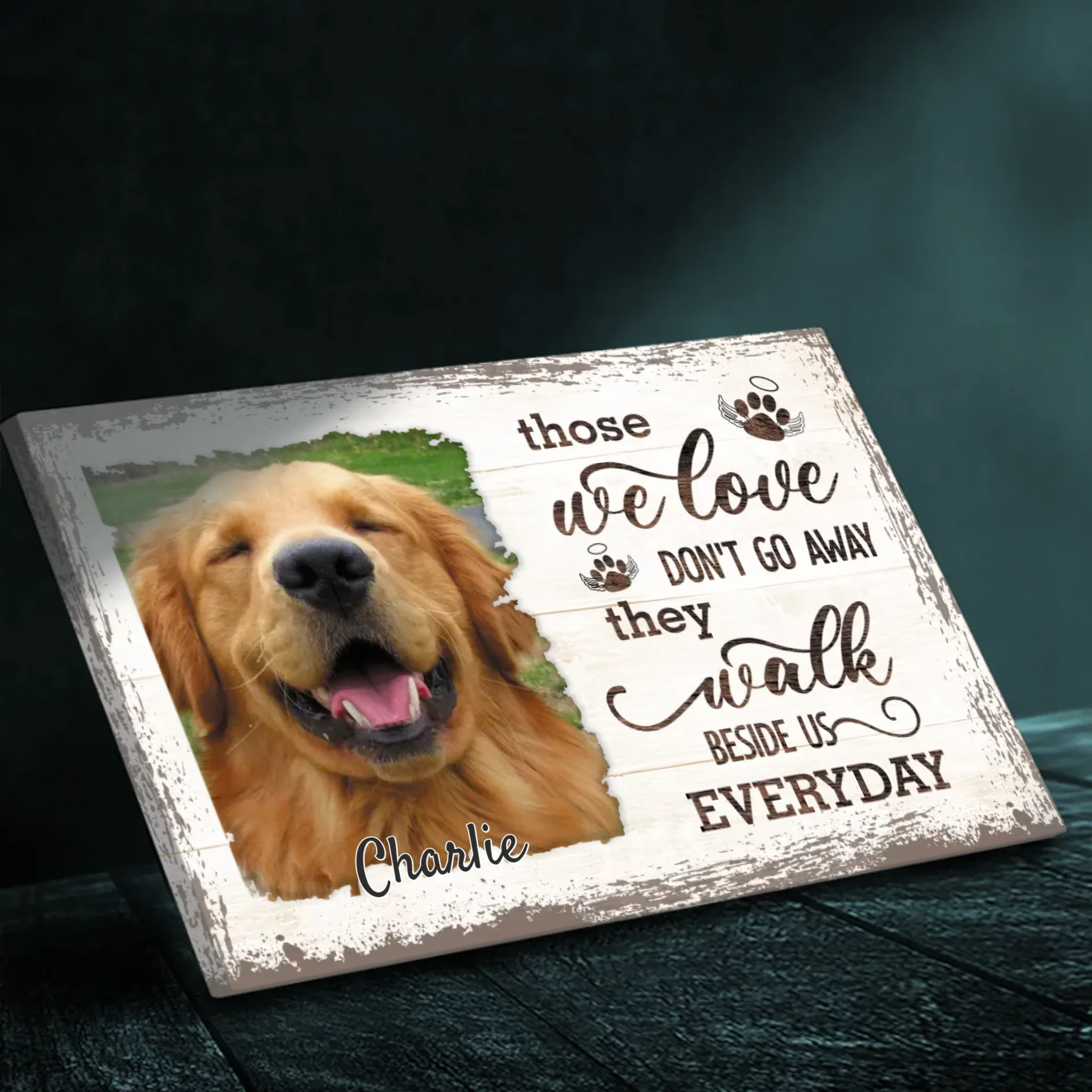 Forever by My Side - Personalized Pet Memorial Canvas At 89Prints