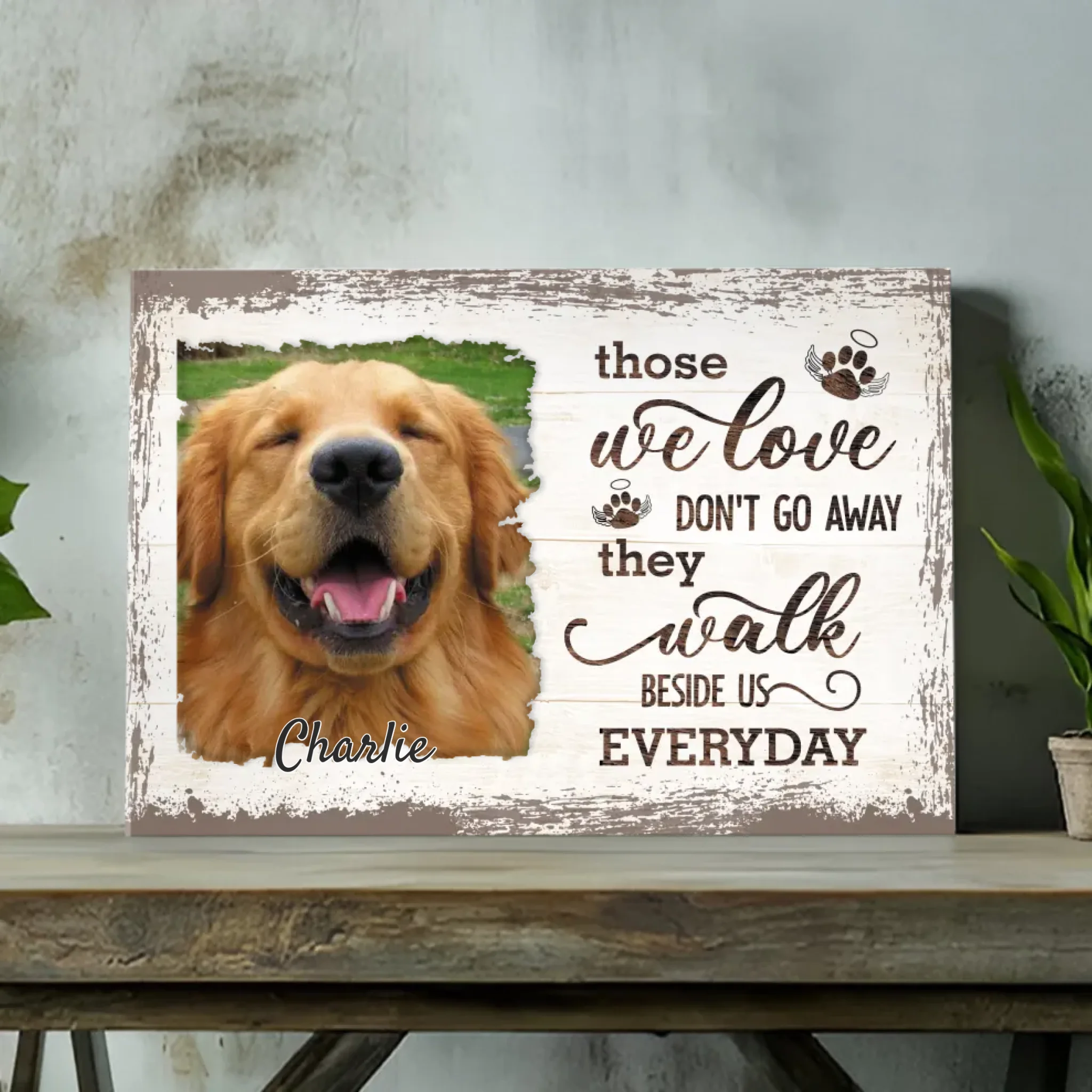 Forever by My Side - Personalized Pet Memorial Canvas At 89Prints