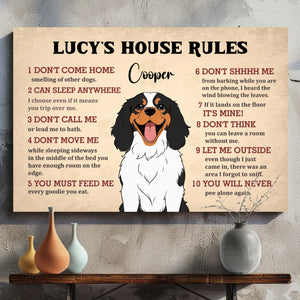 Dog House Rules Funny Canvas – Cute Pet Wall Decor - 89Prints
