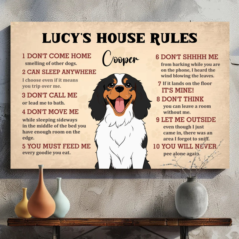 Dog House Rules Funny Canvas – Cute Pet Wall Decor - 89Prints