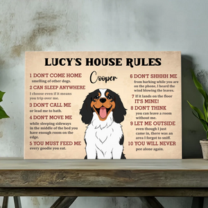 Dog House Rules Funny Canvas – Cute Pet Wall Decor - 89Prints