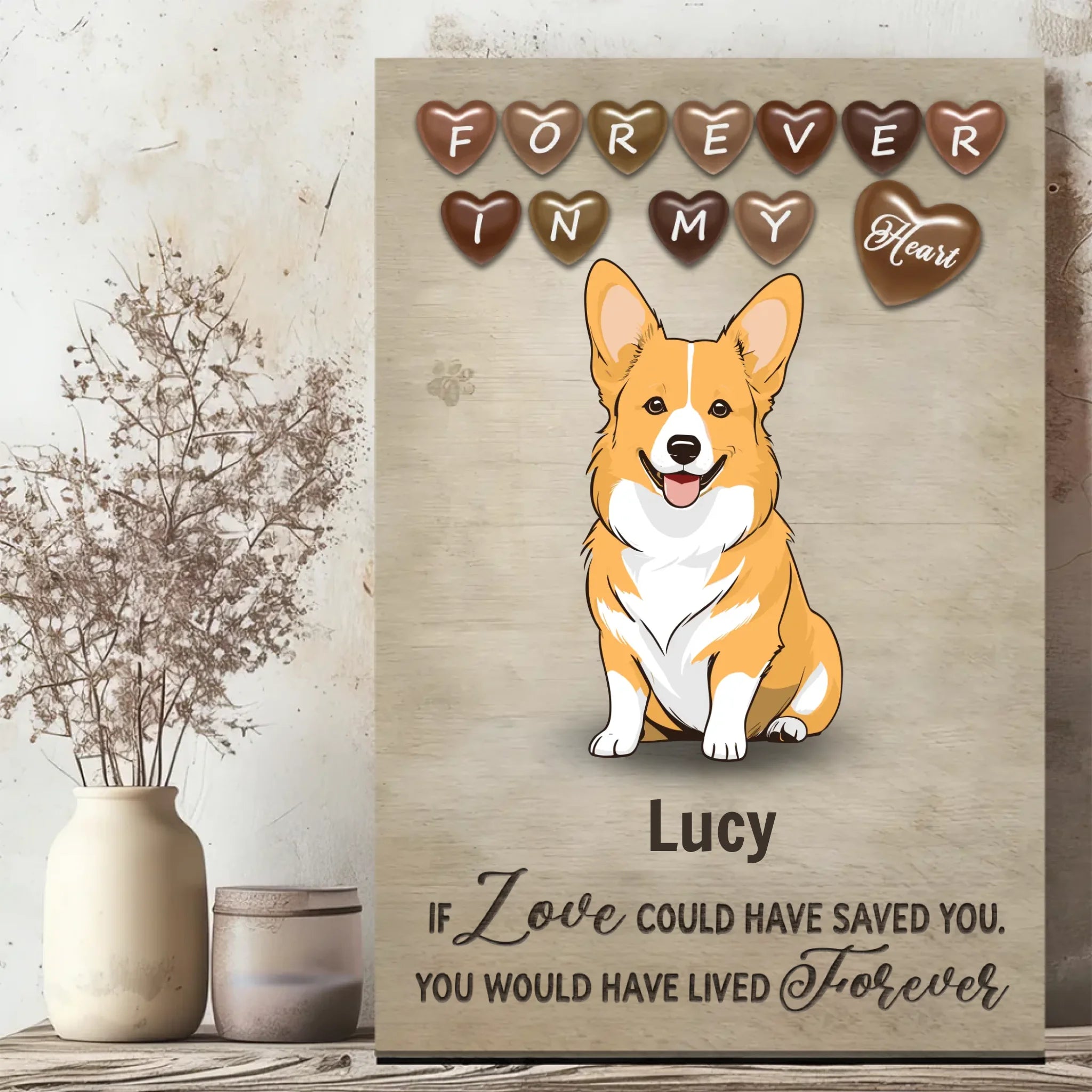 Forever Loved Dog Canvas – Personalized Pet Loss Gift – 89Prints
