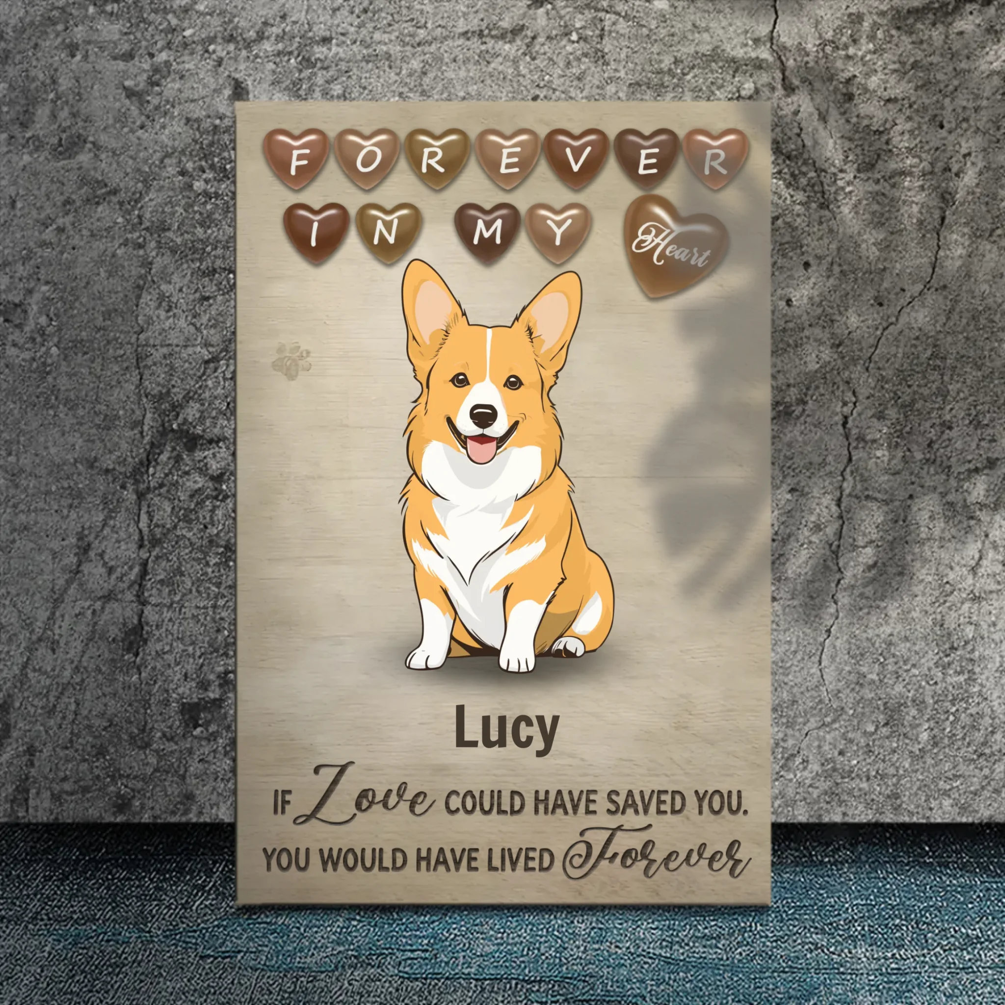 Forever Loved Dog Canvas – Personalized Pet Loss Gift – 89Prints