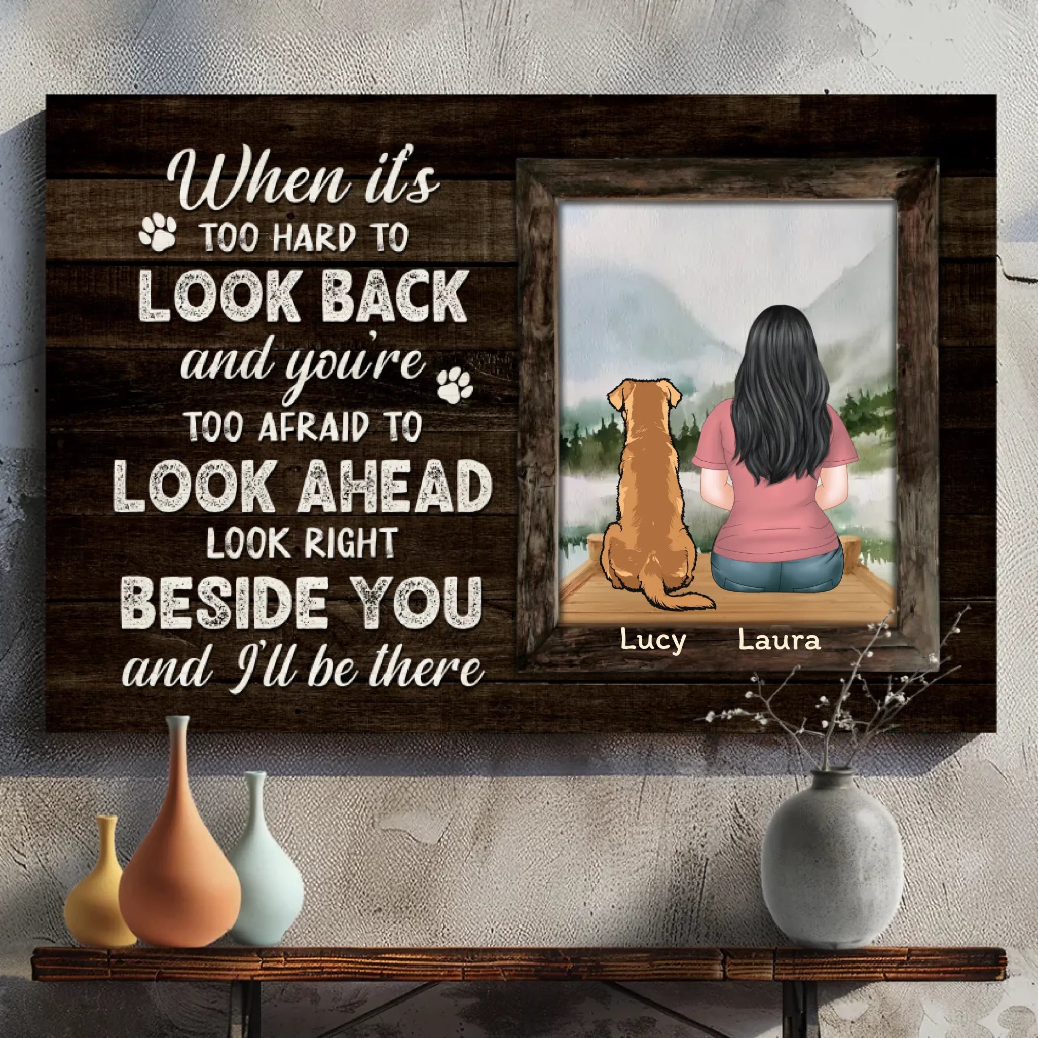 Forever Beside You Dog Canvas – Custom Pet Loss Tribute – 89Prints