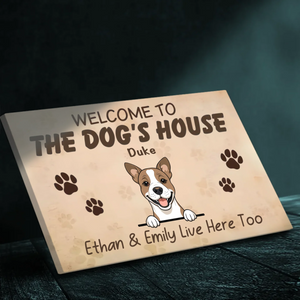 Welcome to the Dog’s House – Rustic Pet Wall Hanging – 89Prints